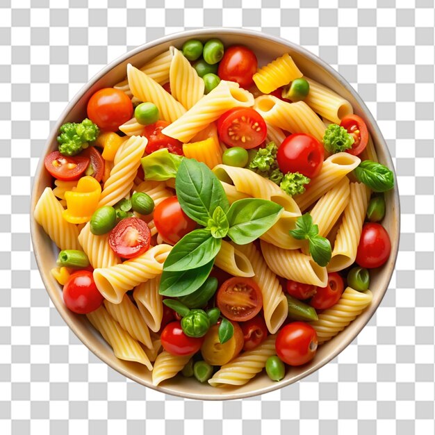 PSD top view oil for pasta with vegetables isolated on transparent background