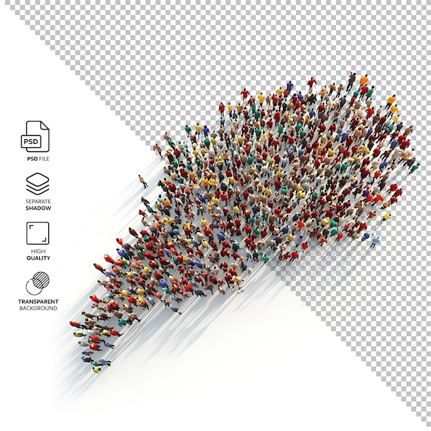 PSD top view of people isolated without background