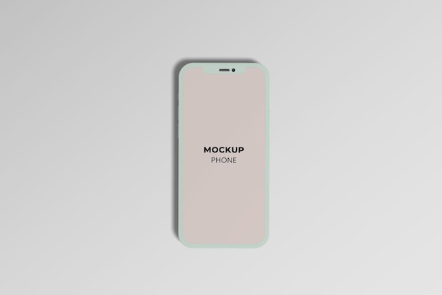 Top view on phone mockup