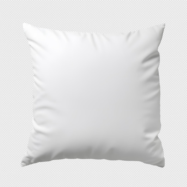 PSD top view photo of clean white pillow without background template for mockup