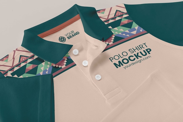 Top view on polo shirt mockup