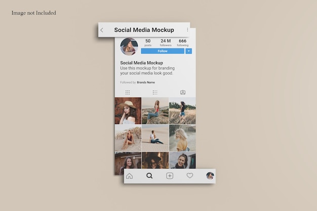 Top View Social Media Screen Mockup