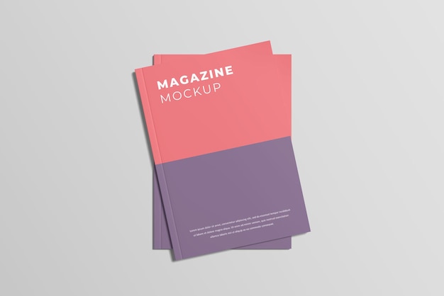 Top view on two stack magazine cover mockup