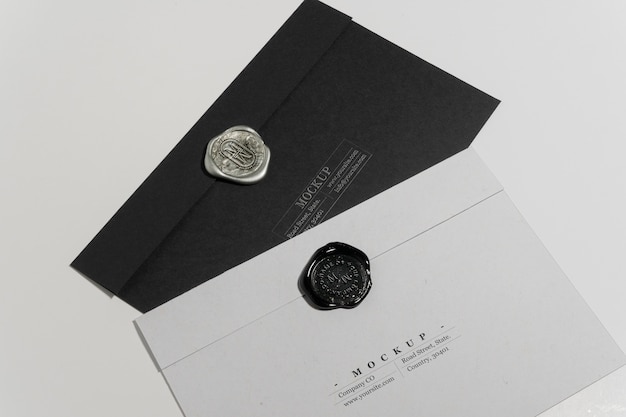 Top view over wax seal mockup