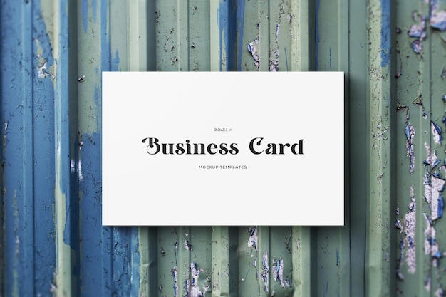 Top View of white Business Card Mockup on Textured Background