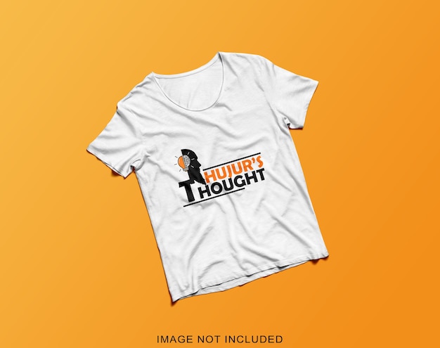 Top View on White T-shirt Mockup