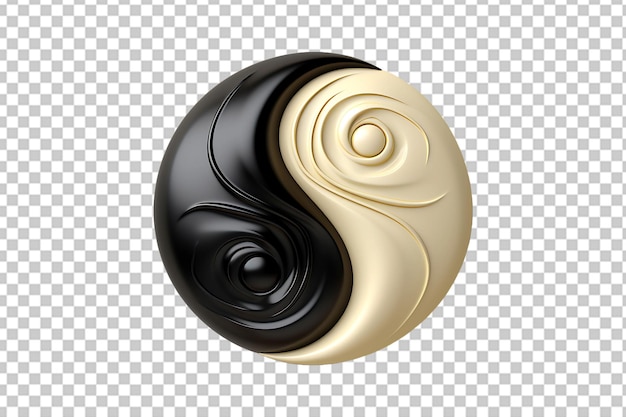 PSD top view of ying and yang symbol isolated on transparent background