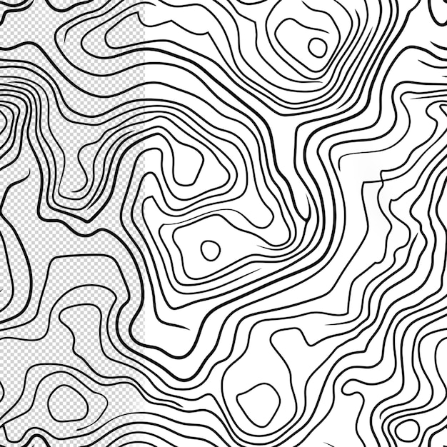 Topography contour lines transparent background