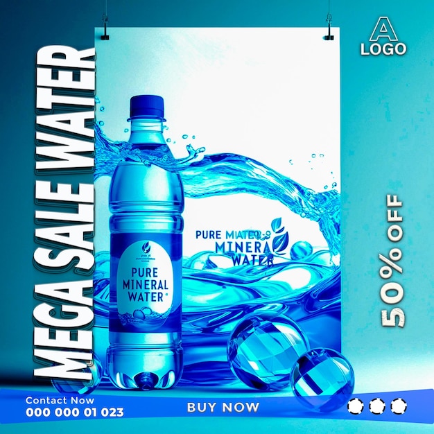 TopSelling Water Bottle Ads HighSale Web Banner Designs AI generative