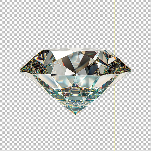 TopView Brilliance Polished Diamond Isolated on transparent Background