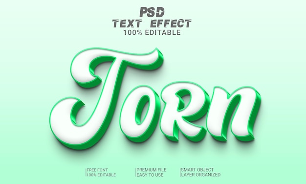 Torn 3D Text Effect PSD File