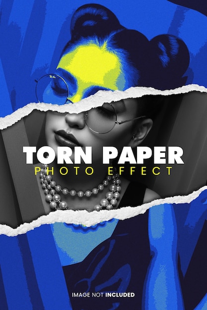 Torn paper poster photo effect