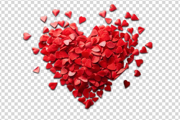 Torn paper red heart into many small pieces png