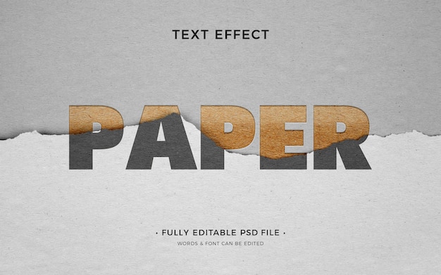 Torn paper  text effect