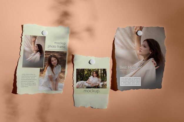 Torn photos frame mockup