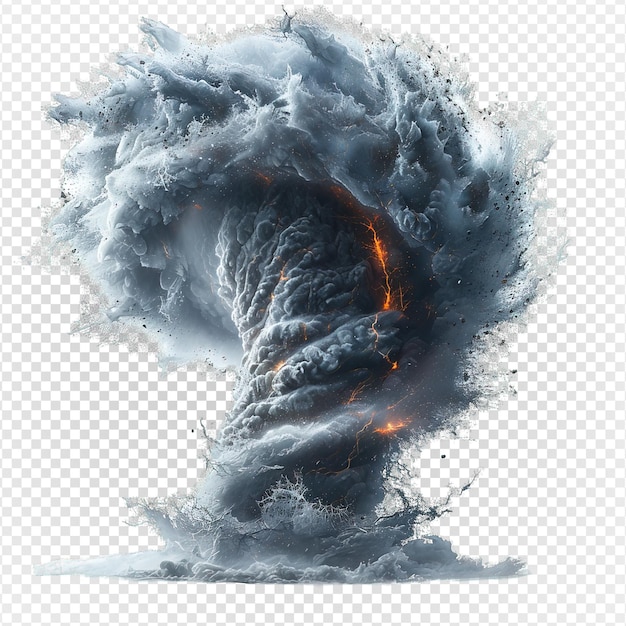 PSD tornado isolated on transparent background wind storm png generative ai