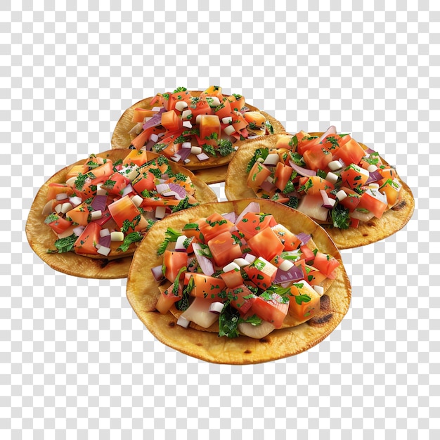 Tostadas mexican realistic isolated on transparent background