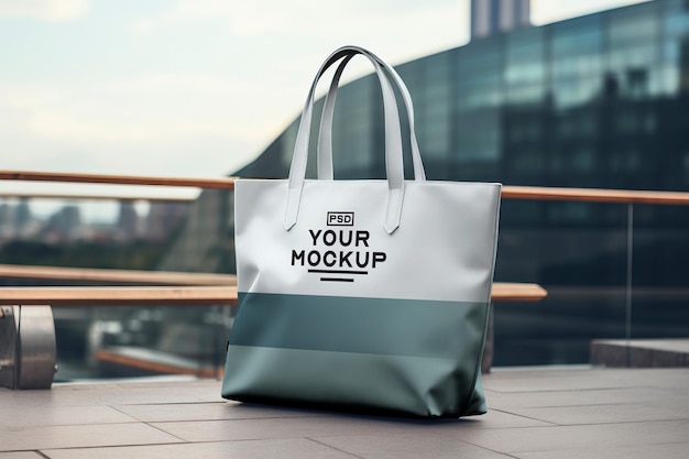 PSD tote bag advertising mockup realistic