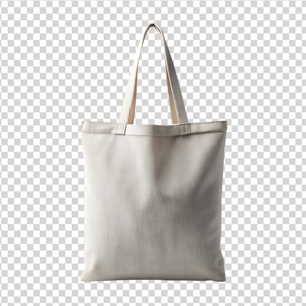 PSD tote bag canvas fabric cloth shopping sack mockup isolated on white background