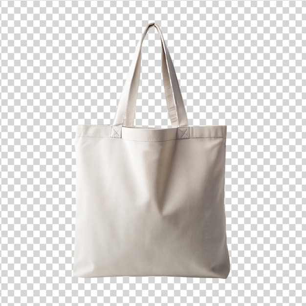 PSD tote bag canvas fabric cloth shopping sack mockup isolated on white background