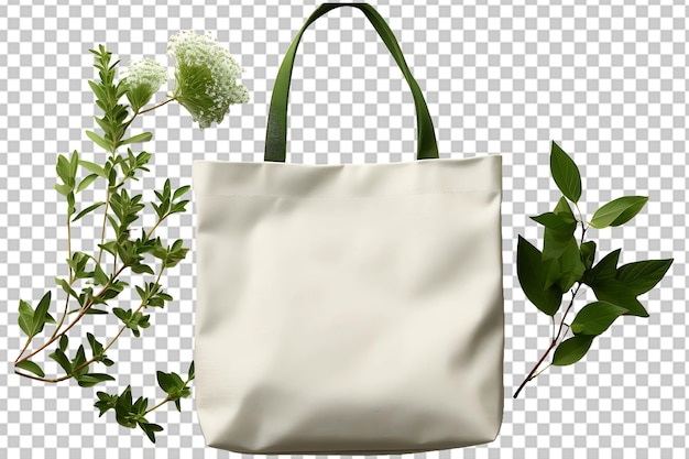 PSD tote bag isolated on transparent background