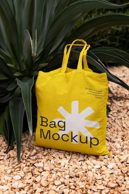 Tote bag mockup in nature