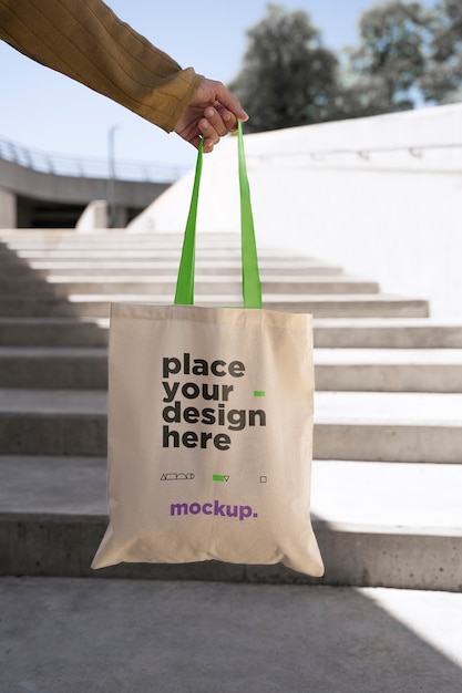 Tote bag mockup outside