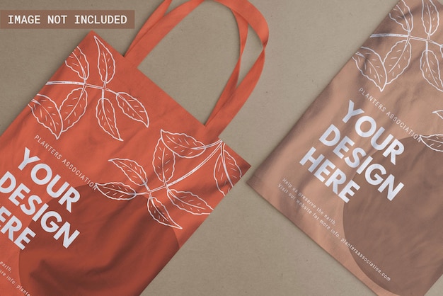 PSD tote bag mockup zoom view