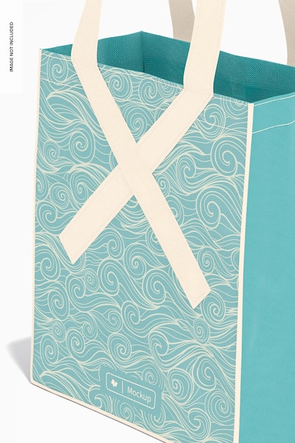 Tote Bag with Ribbon Mockup, Close Up