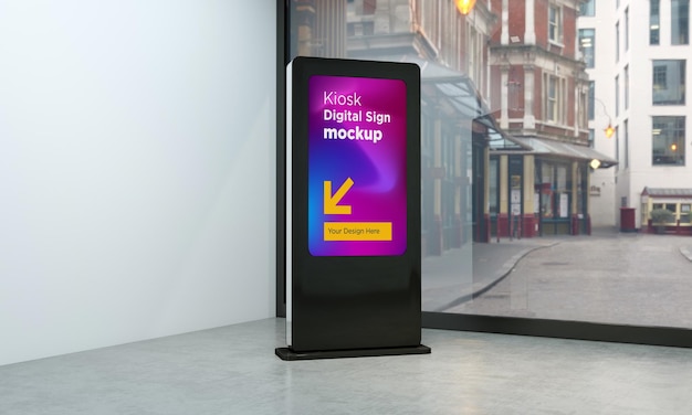 Totem and Kiosk Digital Signage 3d Rendered Mockup