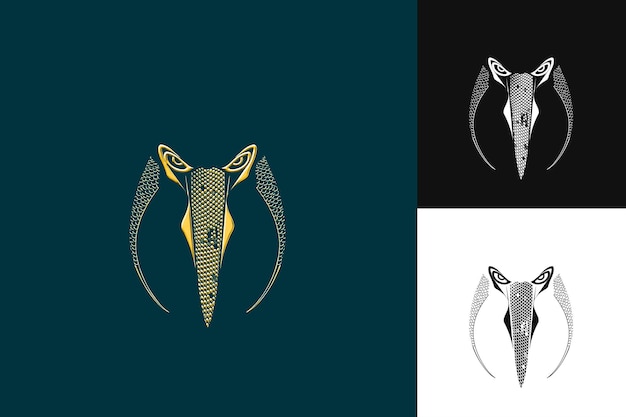 PSD toucan beak with snake scale patterns and simplify design wi creative illustration vector design