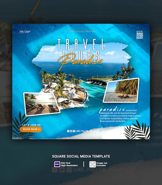 tour and travel agent social media template