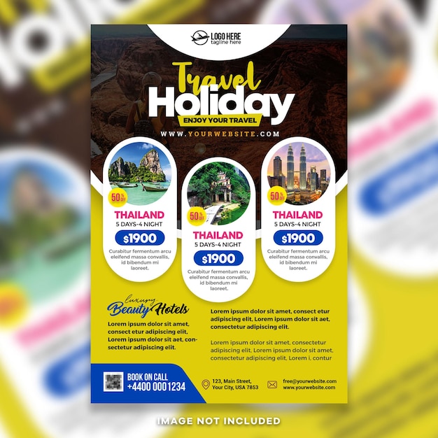 Tour and Travel Flyer and Poster Design PSD