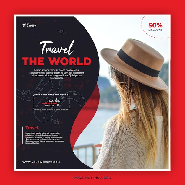 Tour and travel social media post template