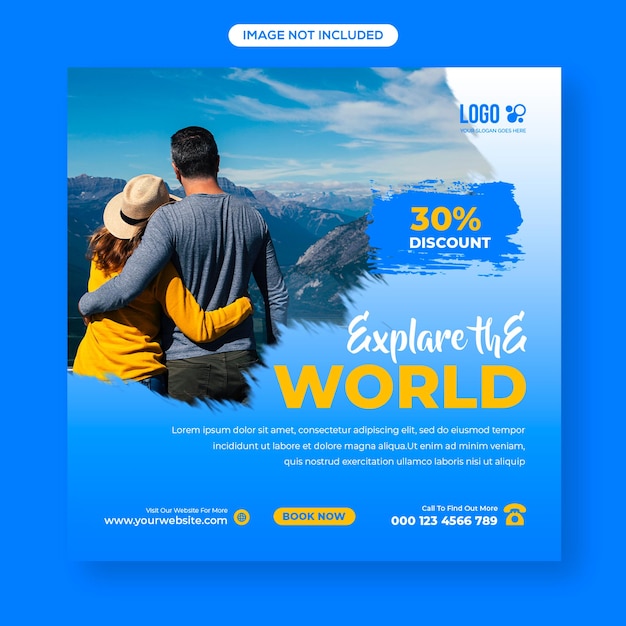 Tour and Travel Vacancy Agency social Media Post Or Instagram Post Web Banner Design