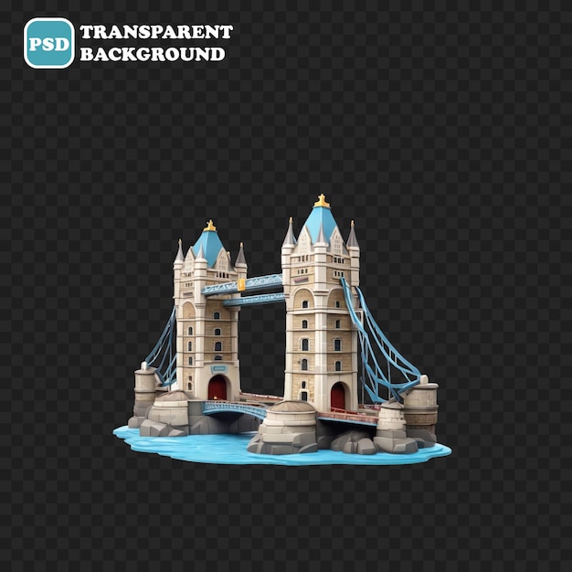 tower bridge icon isolated 3d render illustration