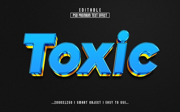 Toxic 3d Editable Text Effect Style Template With Background