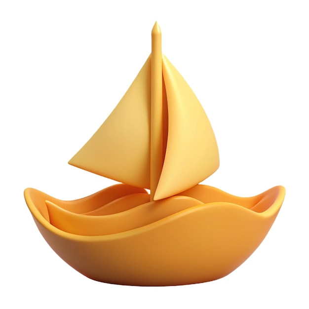 a toy boat made by a sailboat on a white background