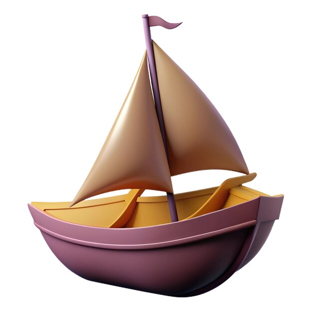 PSD a toy boat with a sail on the front and the word quot a quot on the front