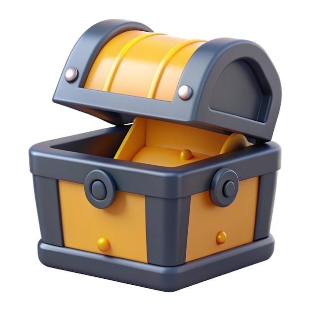 PSD a toy box with a yellow handle and the number 3 on it