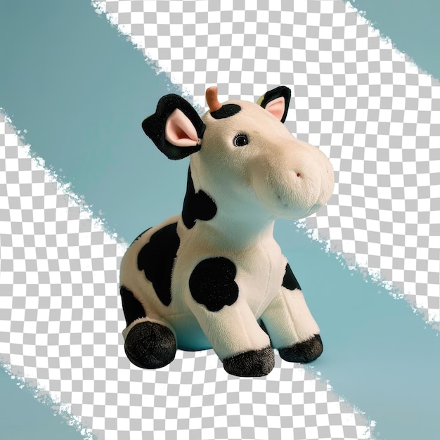 PSD a toy cow is on a blue background with a white dot in the middle