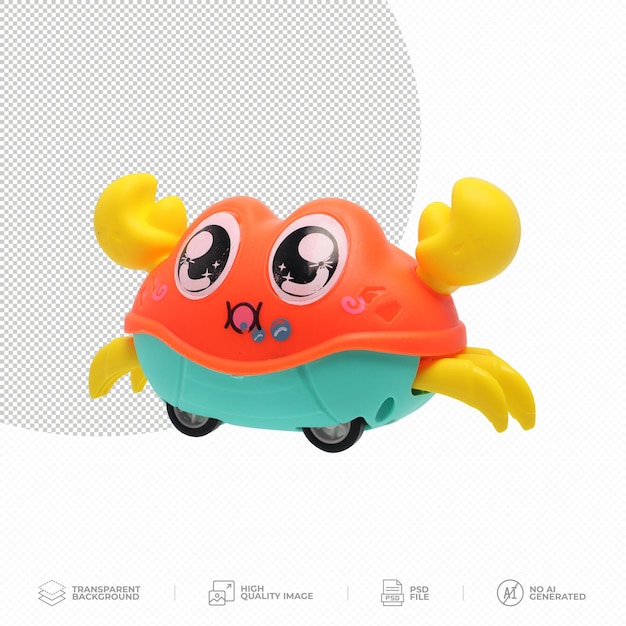 PSD toy crab on a transparent background png