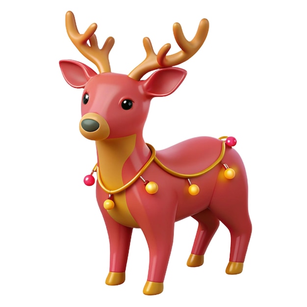 PSD a toy deer with a bell around its neck