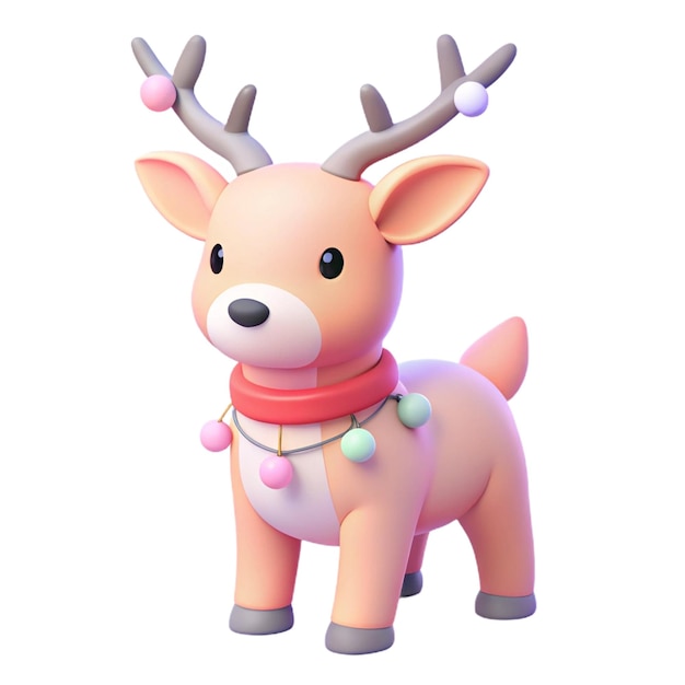 PSD a toy deer with a collar and a collar on it