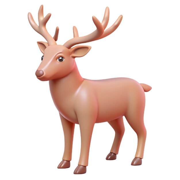 a toy deer with a pink nose and brown body and a brown nose