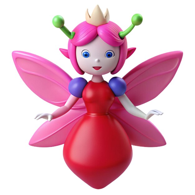 PSD a toy of a fairy with a pink dress on it