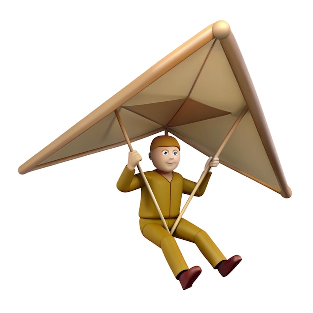 PSD a toy figure holding an upside down umbrella with a man holding a triangle