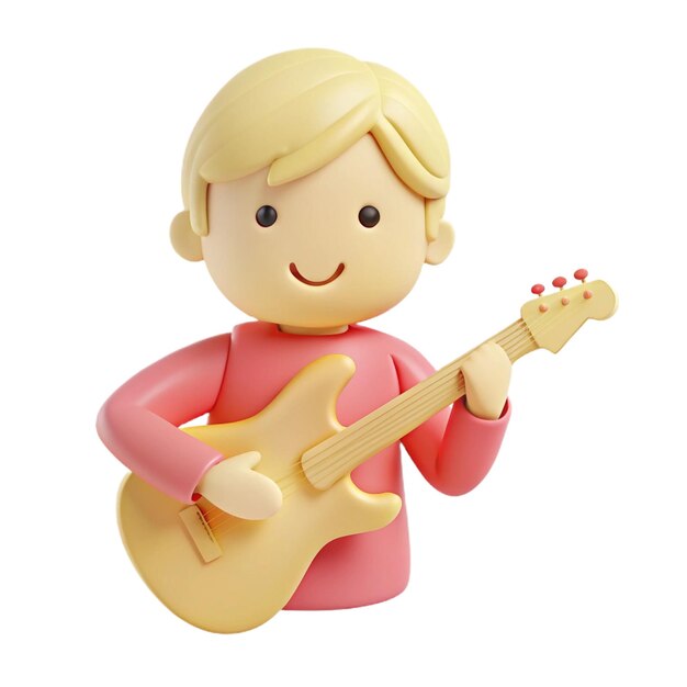 a toy figure with a guitar in the middle of it