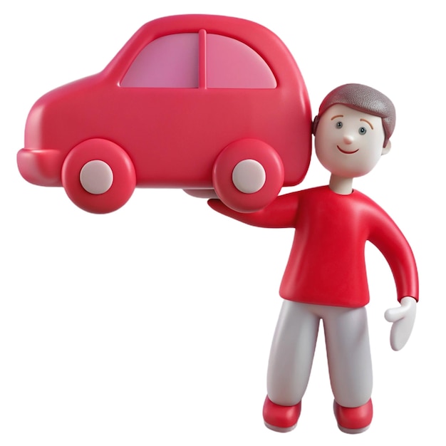 a toy figure with a red car that says quot toy quot