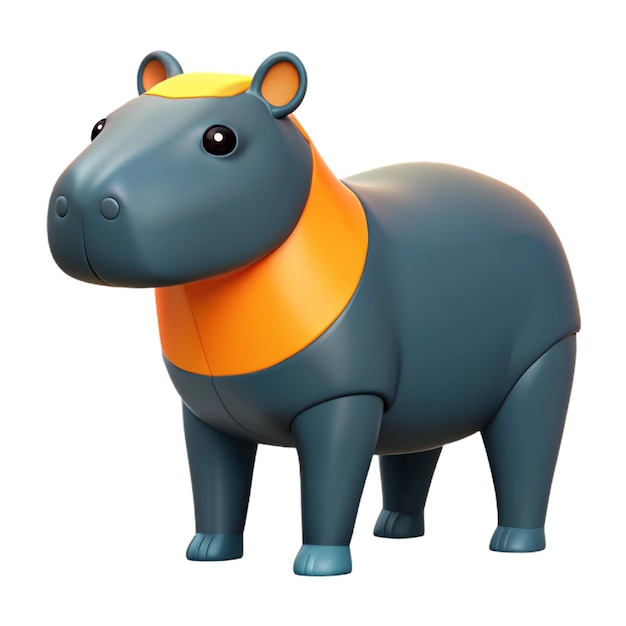 a toy of a hippo wearing a scarf that says quot go to quot